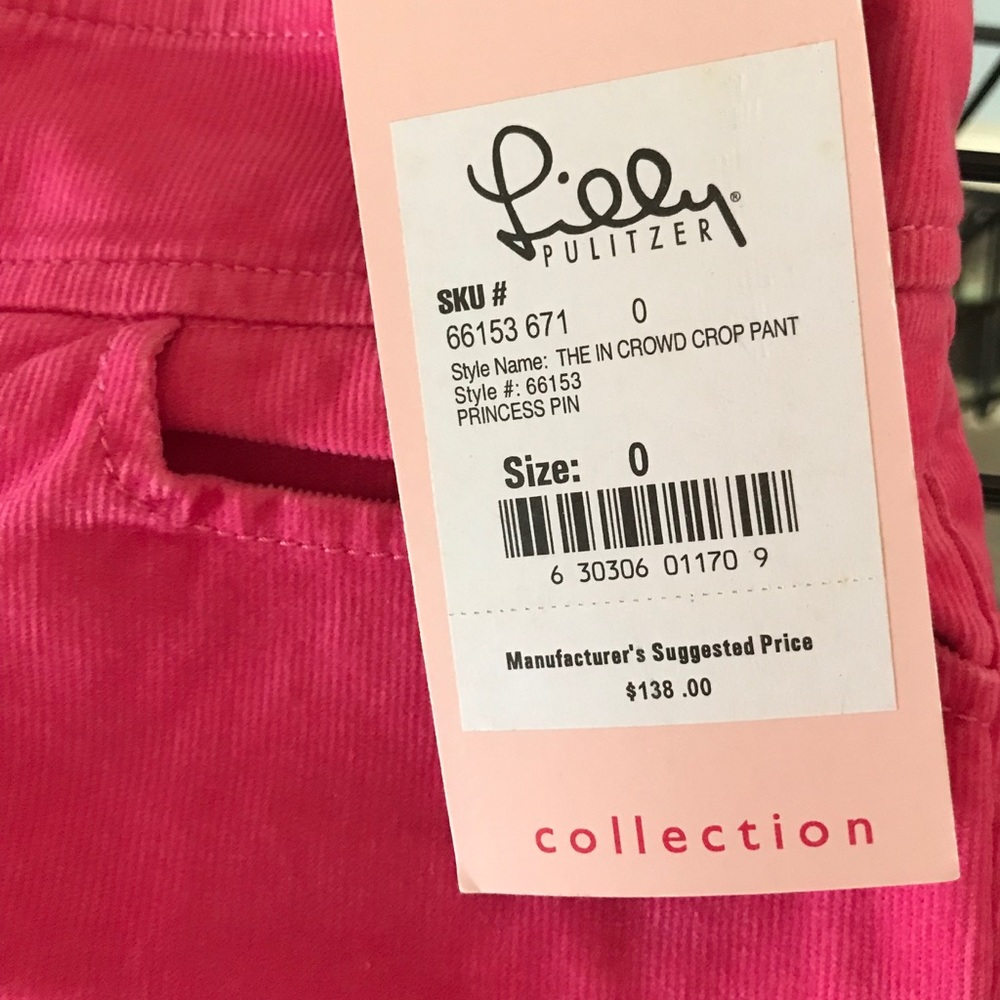 NWT Lilly Pulitzer cropped corduroy pant